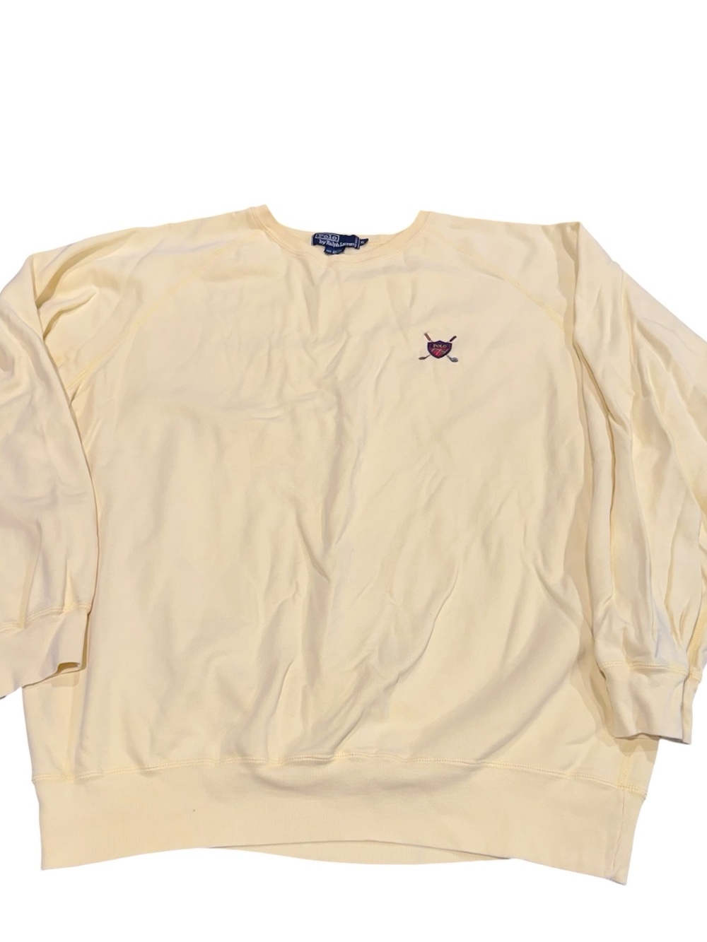 Vintage Polo Ralph Lauren XL golf crewneck sweatshirt yellow 90s crest